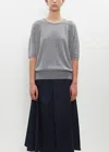 Begg X Co Aarons Short Sleeve Crew In Grey Flannel