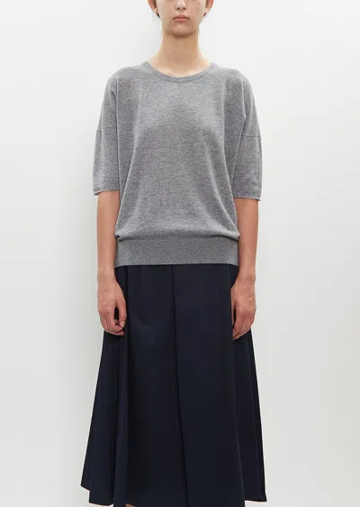 Begg X Co Aarons Short Sleeve Crew In Grey Flannel