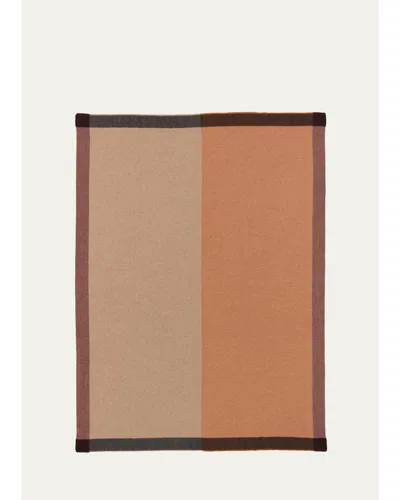 Begg X Co Alva Border Duo Cashmere Blanket, 55" X 79" In Brown