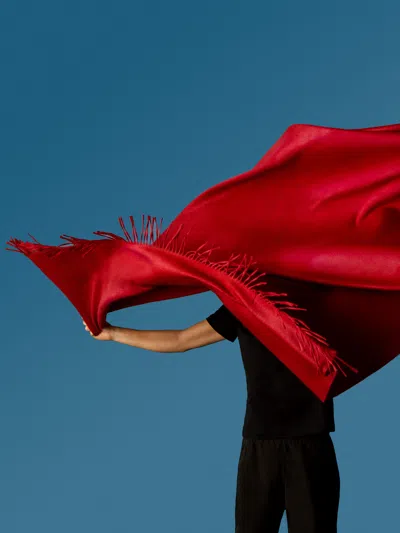 Begg X Co Arran Cashmere Blanket  Abask Luxury Gift In Red