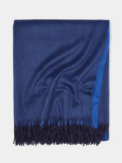 Begg X Co Arran Cashmere Reversible Blanket  Abask Luxury Gift In Blue