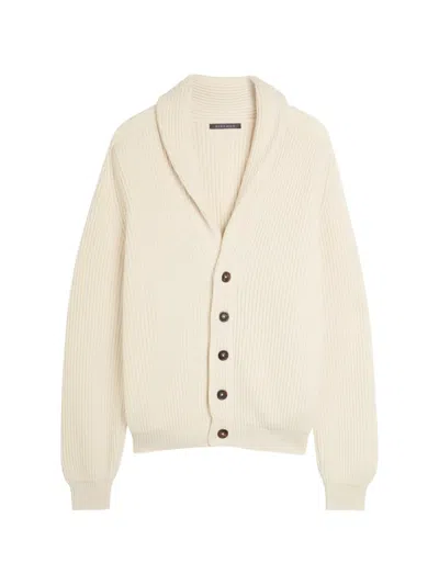 Begg X Co Button Ribbed Cardigan In Neutral
