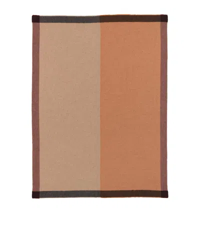 Begg X Co Cashmere Alva Border Duo Throw In Orange