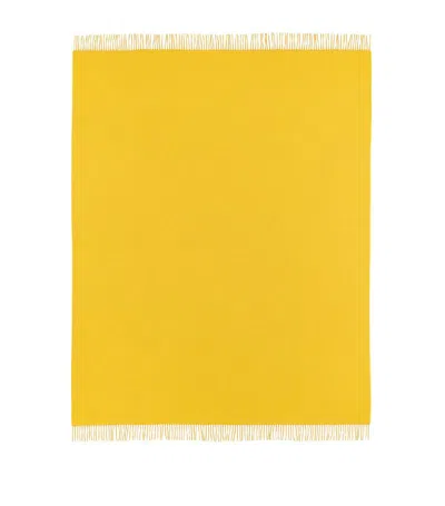 Begg X Co Cashmere Arran Solid Throw (147cm X 183cm) In Yellow
