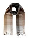 Begg X Co Checked Fringed Scarf In Multi