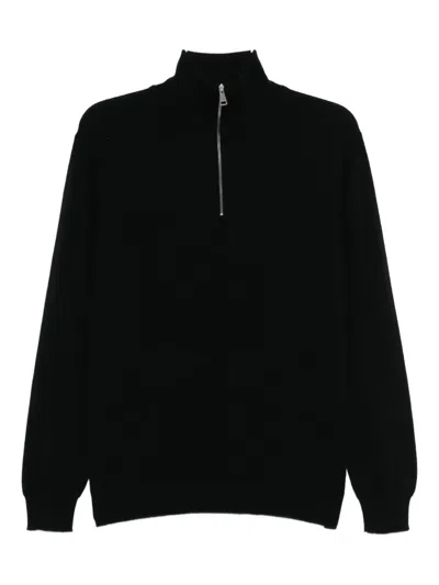Begg X Co Heriot Zipped Jumper In Black
