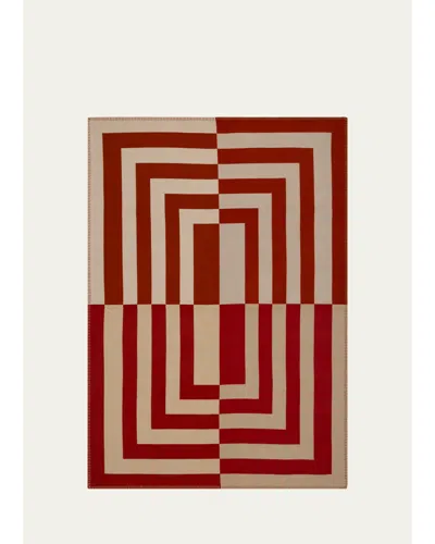 Begg X Co Kelsey Maze Merino Wool Blanket, 54" X 79" In Red