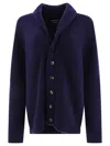 Begg X Co Ribbed Shawl-collar Cardigan In Blue