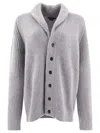 Begg X Co Yatch Shawl-collar Ribbed Cardigan In Gray