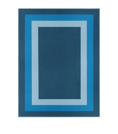Begg X Co Lambswool-cashmere Valatzu Josef Blanket In Blue