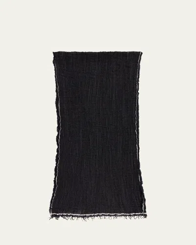 Begg X Co Men's Cashmere And Silk Pleated Scarf In Navy White