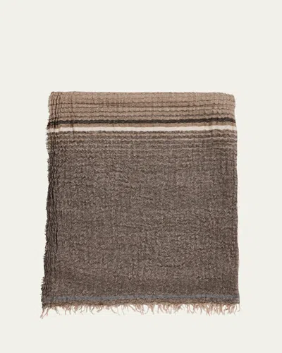 Begg X Co Men's Cashmere And Silk Tumble-washed Scarf In White Stone