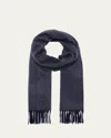 Begg X Co Men's Cashmere Arran Reversible Scarf In Gray