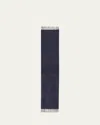 Begg X Co Men's Cashmere Arran Reversible Scarf In Gray/blue
