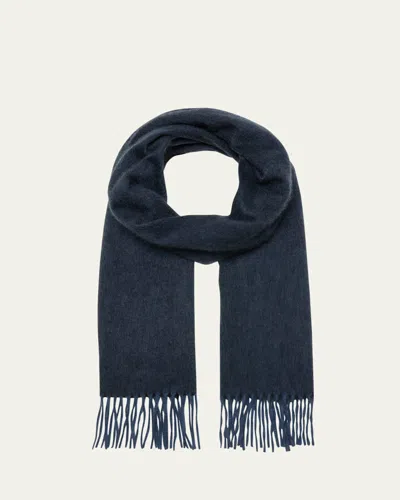 Begg X Co Men's Cashmere Arran Reversible Scarf In Slate/black 