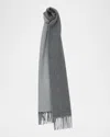Begg X Co Men's Taransay Reversible Cashmere Scarf In Taransaygreysilver