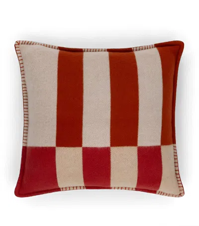 Begg X Co Merino Wool Kelsey Maze Cushion In Red