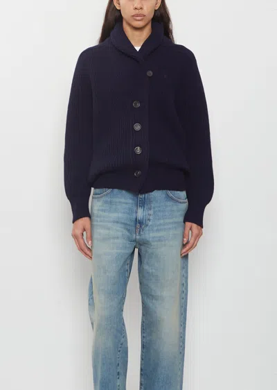 Begg X Co Mini Yacht Cardigan In Navy Blue