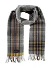 Begg X Co Plaid-pattern Fringed Scarf In Gray