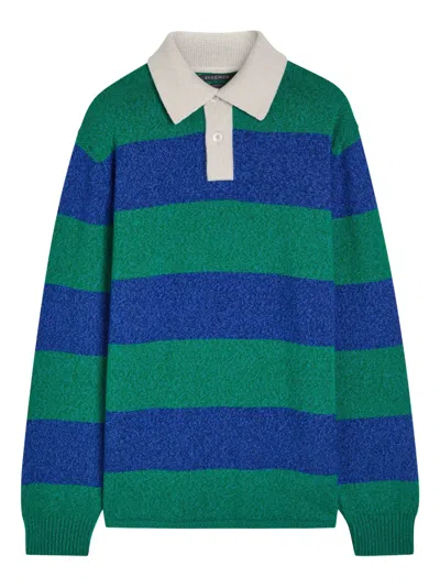 Begg X Co Striped-pattern Collared Polo Shirt In Multi