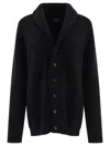 Begg X Co Ribbed Shawl-collar Cardigan In Black