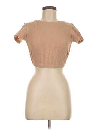 Pre-owned Beginning Boutique Short Sleeve Turtleneck In Tan