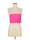 Beginning Boutique Sleeveless Top Pink Strapless Neckline Tops In Pink