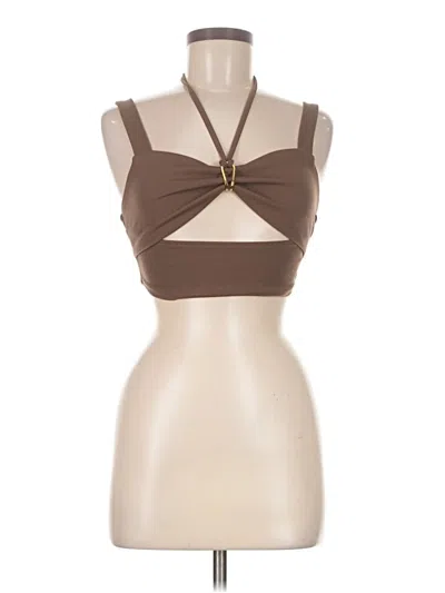Pre-owned Beginning Boutique Tank Top Brown Halter Neckline Tops