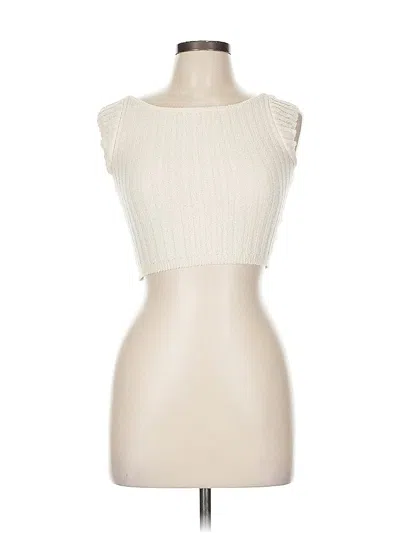 Pre-owned Beginning Boutique Tube Top Ivory Strapless Neckline Tops In White