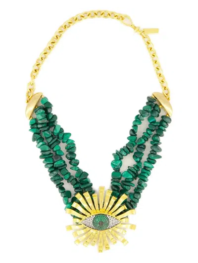 Begüm Khan Malachite Sun-eye Necklace In Gold