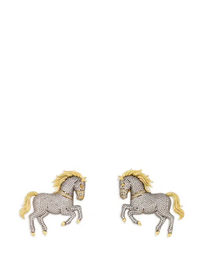 Begüm Khan Turkoman Horse Earrings In Burgundy