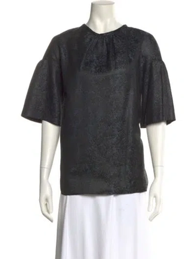 Pre-owned Behnaz Sarafpour Crew Neck Short Sleeve Sweatshirt In Gray