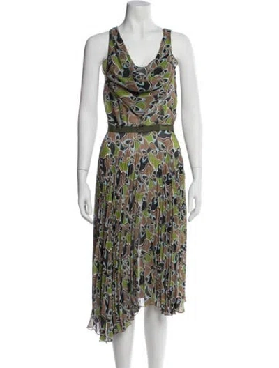 Pre-owned Behnaz Sarafpour Printed Midi Length Dress In Neutral