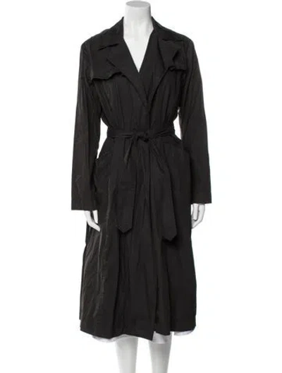 Pre-owned Behnaz Sarafpour Trench Coat In Black