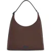 Behno Danny Flatiron Canvas Shoulder Bag In Brown