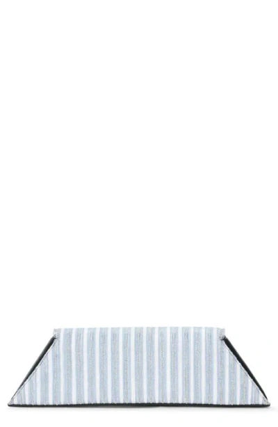 Behno Diana Floral Leather Clutch In Black/blue