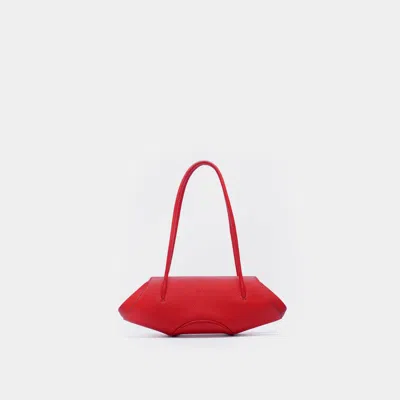 Behno Elizabeth Baguette Mini Pebble Red