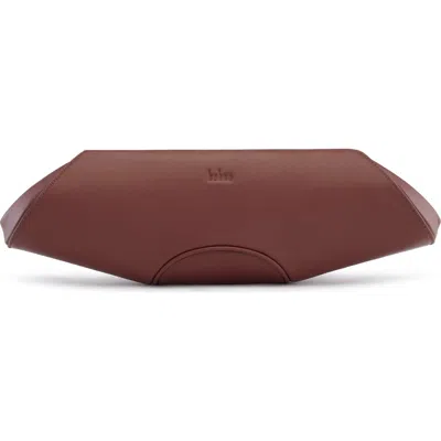 Behno Elizabeth Baguette Clutch Nappa Brick In Burgundy