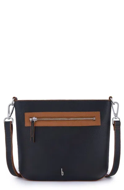 Behno Elizabeth Leather Crossbody Bag In Black/tan