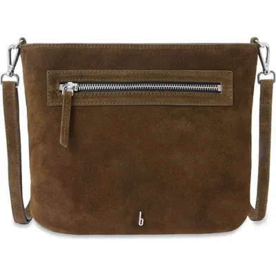 Behno Elizabeth Suede Leather Crossbody Bag In Palm