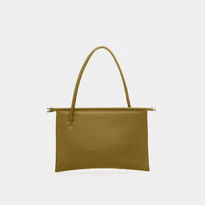 Behno Frida Flat Tote Pebble Olive In Green