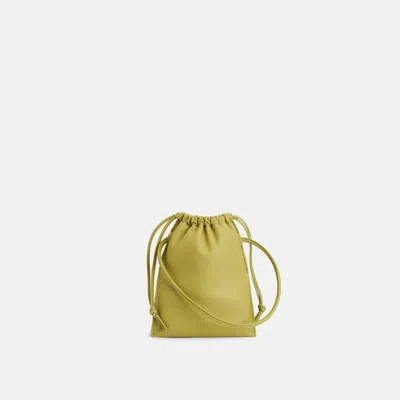 Behno Frida Mini Crossbody Pebble Ruched Acid Green