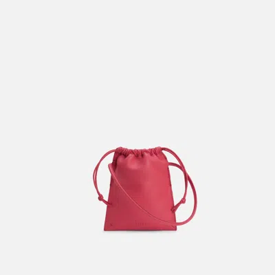 Behno Frida Mini Crossbody Pebble Ruched Ruby In Red
