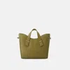 Behno Greta Satchel Pebble Olive In Green