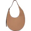 Behno Ina Medium Pebbled Leather Crescent Bag In Brown