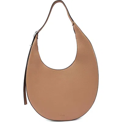 Behno Ina Medium Pebbled Leather Crescent Bag In Brown