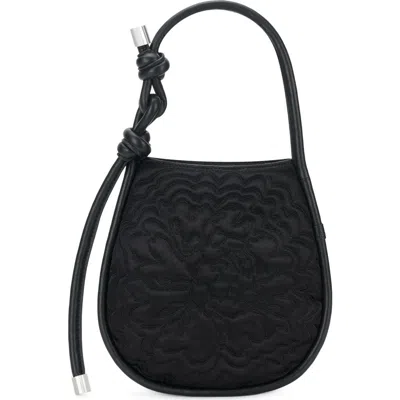 Behno Ina Mini Potli N2 Ornate Leather Handheld Bag In Black