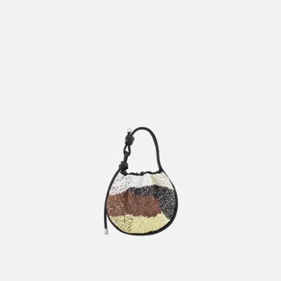 Behno Ina Mini Potli Raffia Black/brown In Multi