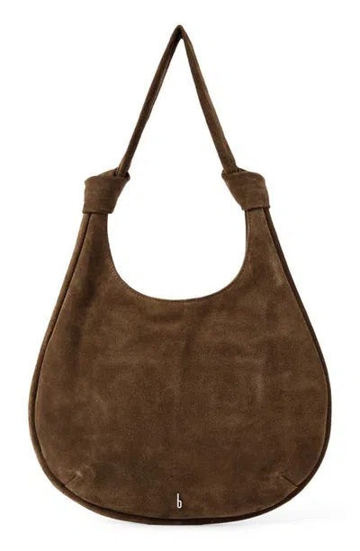Behno Ina Potli Medium Suede Hobo In Palm