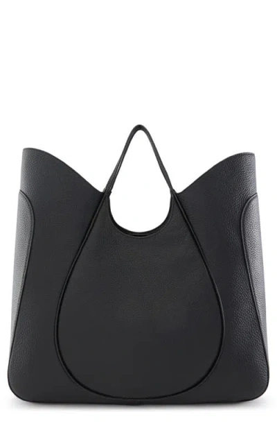Behno Katrina Wave Pebbled Leather Tote In Black